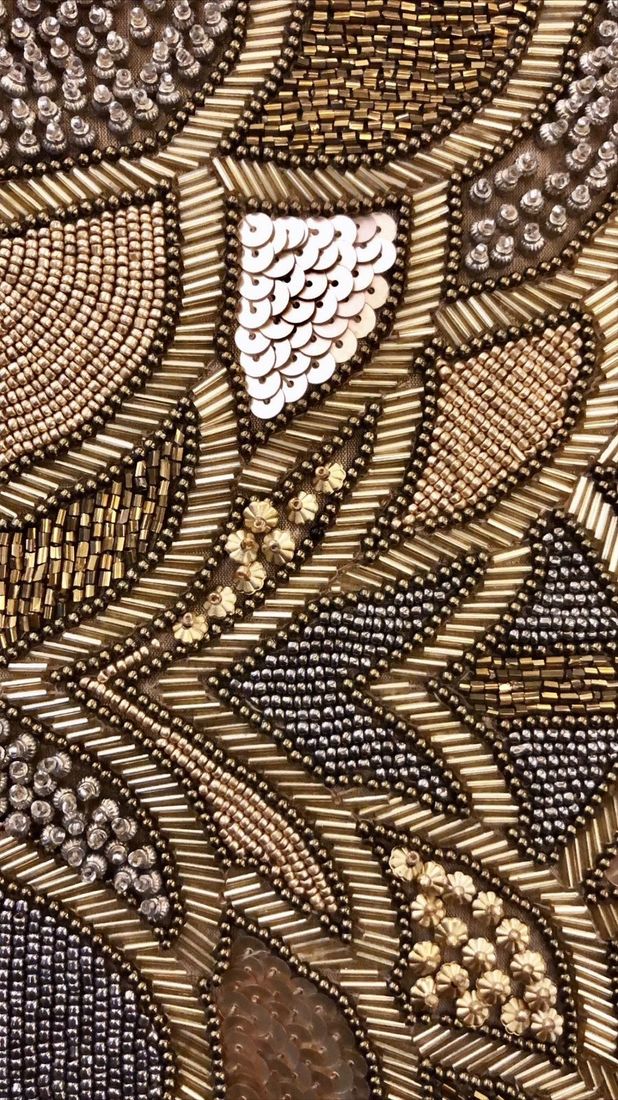 Gold Beading fabric swatch